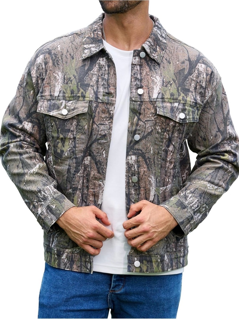 Camo Jackets for Men Trucker Unlined Camouflage Coats Hunting Clothes